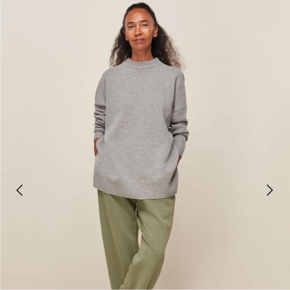 WHISTLES Neutral Gray Wool Blend Crewneck Sweater - Picture 6 of 13